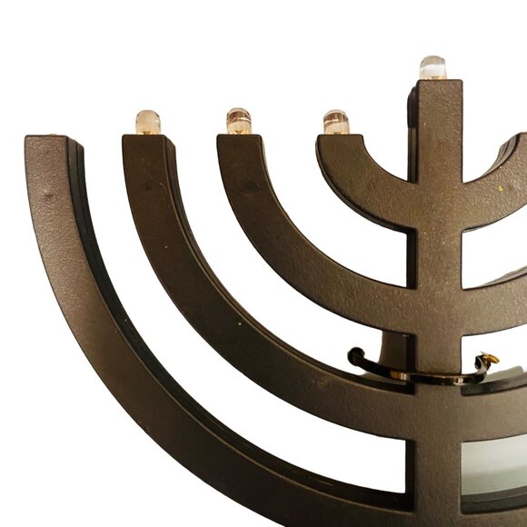 Rite Lite LED Menorah With Safe LED Bulbs & USB Power Options 11" x 11" 3.5" in - Picture 5 of 6